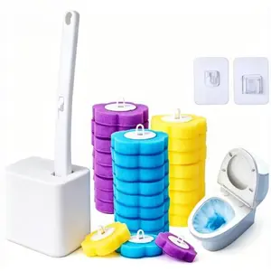 Disposable Toilet Brush, Toilet Bowl Cleaning System,Powerful Cleaning, Disposable Toilet Cleaner,with 24 Toilet Wand Refills, for Toilet Bowl Cleaners,Bathroom Cleaning
