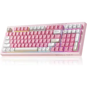 Aula  Keyboard,  Gaming Keyboard   Keyboards Creamy Color Cute Quiet Keyboard with Number Pad RGB Backlit Tri-Mode BT/2.4GHz/USB-C - K99