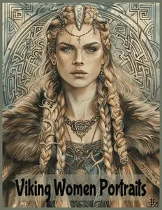 Viking Women Portraits Coloring Book for Adults and Teens: 60 Grayscale Images of Nordic Beauties for Stress Relief (Grayscale Creations)