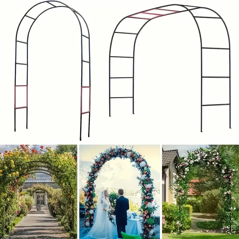[Metal Garden Arch, Climbing Plants] 2 Sizes Metal Garden Arch - Wedding & Event Decoration, Garden Trellis for Climbing Plants, Assemble Freely - 1/2 Pack