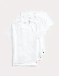 Polo Ralph Lauren Slim Fit Cotton Crewneck Tee 3-Pack