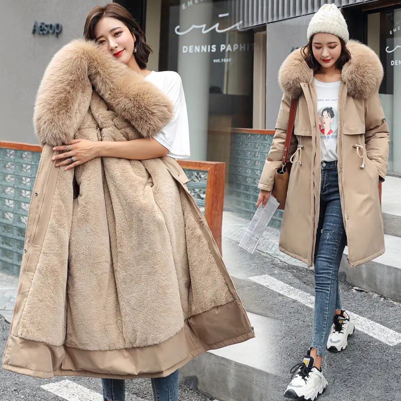 Winter Jacket 2025 New Women Parka Clothes Long Coat Wool Liner Hooded Jacket Fur Collar Thick Warm Snow Wear Padded Parka Can be used with raincoat Winter Jacket 2025 New Women Parka Clothes Long Coat Wool Liner Hooded Jacket Fur Collar Thick Warm Snow Wear Padded Parka Can be used with raincoat