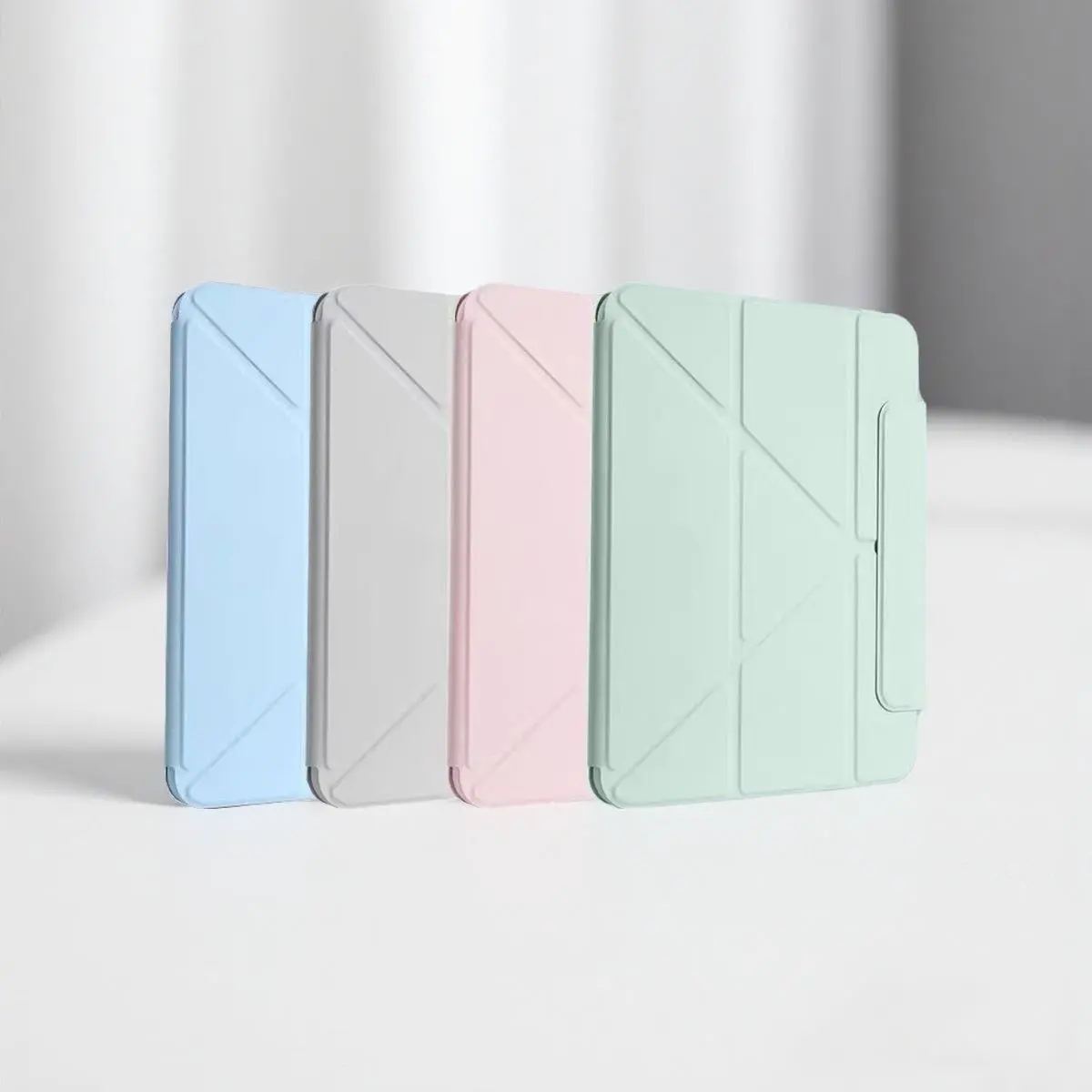 360° Rotatable Magnetic Detachable Folio Case with Pencil Holder for iPad 11th Gen (A16 2025) & iPad Air, Strong Built-in Magnet Ring, 1-Click Portrait/Landscape Switch, Removable Iron-Attractable Back Shell, Hands-Free Protective Cover