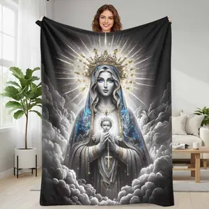 Divine Light Flannel Blanket Sacred Aura Print Soft Cozy Warm Lightweight Decorative Perfect for Home Prayer Room Meditation Space Spiritual Gifts