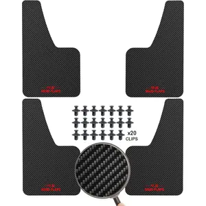 4 count Black Universal Mudflaps for  SUV Van Hatchback UTV ATV Front Rear Mud Flaps Splash Guards Fender Flares Mudguard with Hardware 14.17''x 8.27''("R.S MUD Flaps Logo)