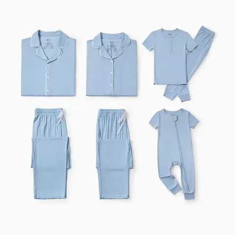 PatPat Women's Bamboo V-Neck Short-Sleeve Pajama Sets, Family Matching Clothes for Parents, Kids and Pets