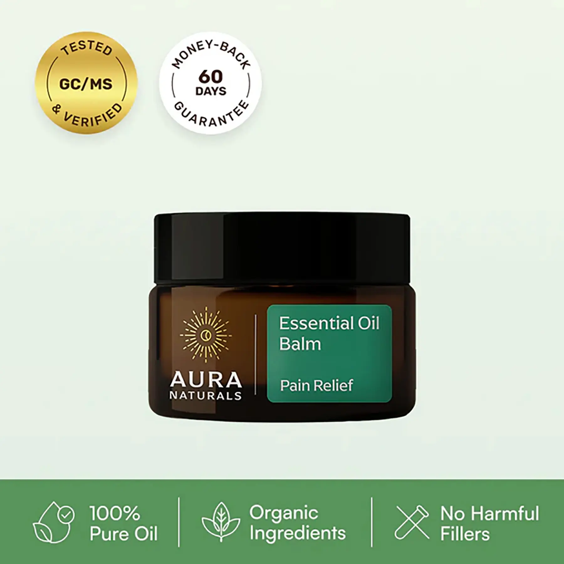 Aura Naturals Pain Relief Essential Oil Balm 50g Soothing Body Care Balm