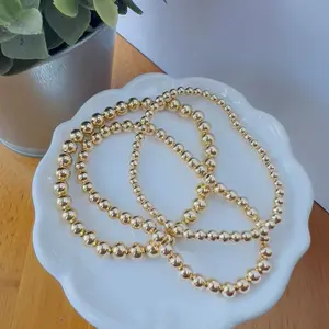 Gold Beaded Stretch Bracelet