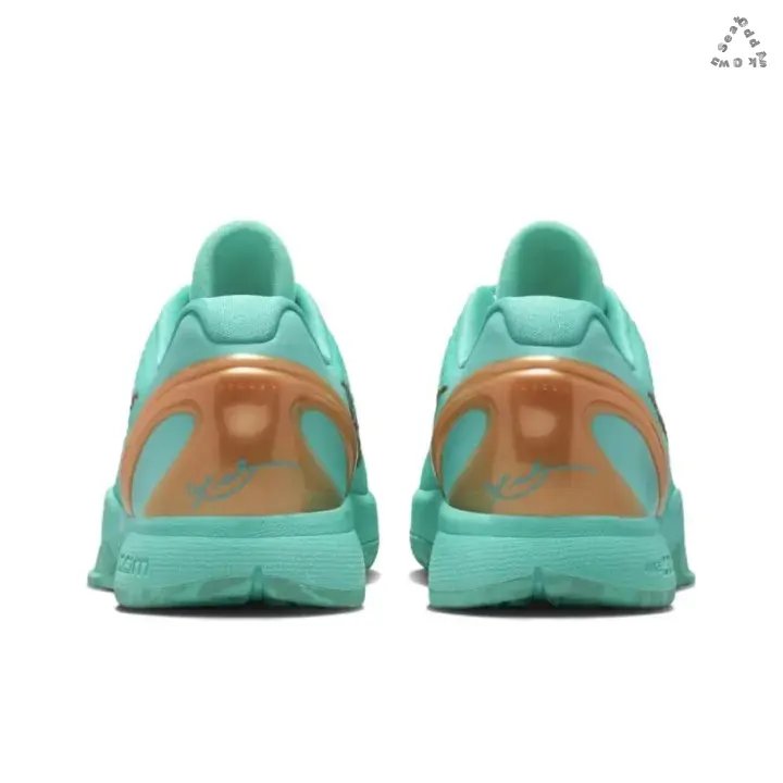 Pair of Low-top Basketball Sneakers | Mint Green Scale Texture Breathable Upper with Bronze Metallic Decorative Details | Full Mint Green Integrated Cushioned Sole for Basketball Training & Matches