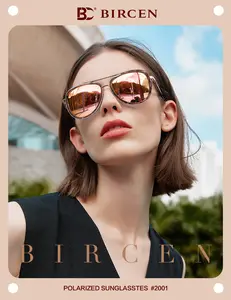BIRCEN Trendy Pink Tinted Sunglasses for Women – Polarized UV Protection Retro Cat Eye Shades | Fashion Statement Festival Glasses-BC2001 Large