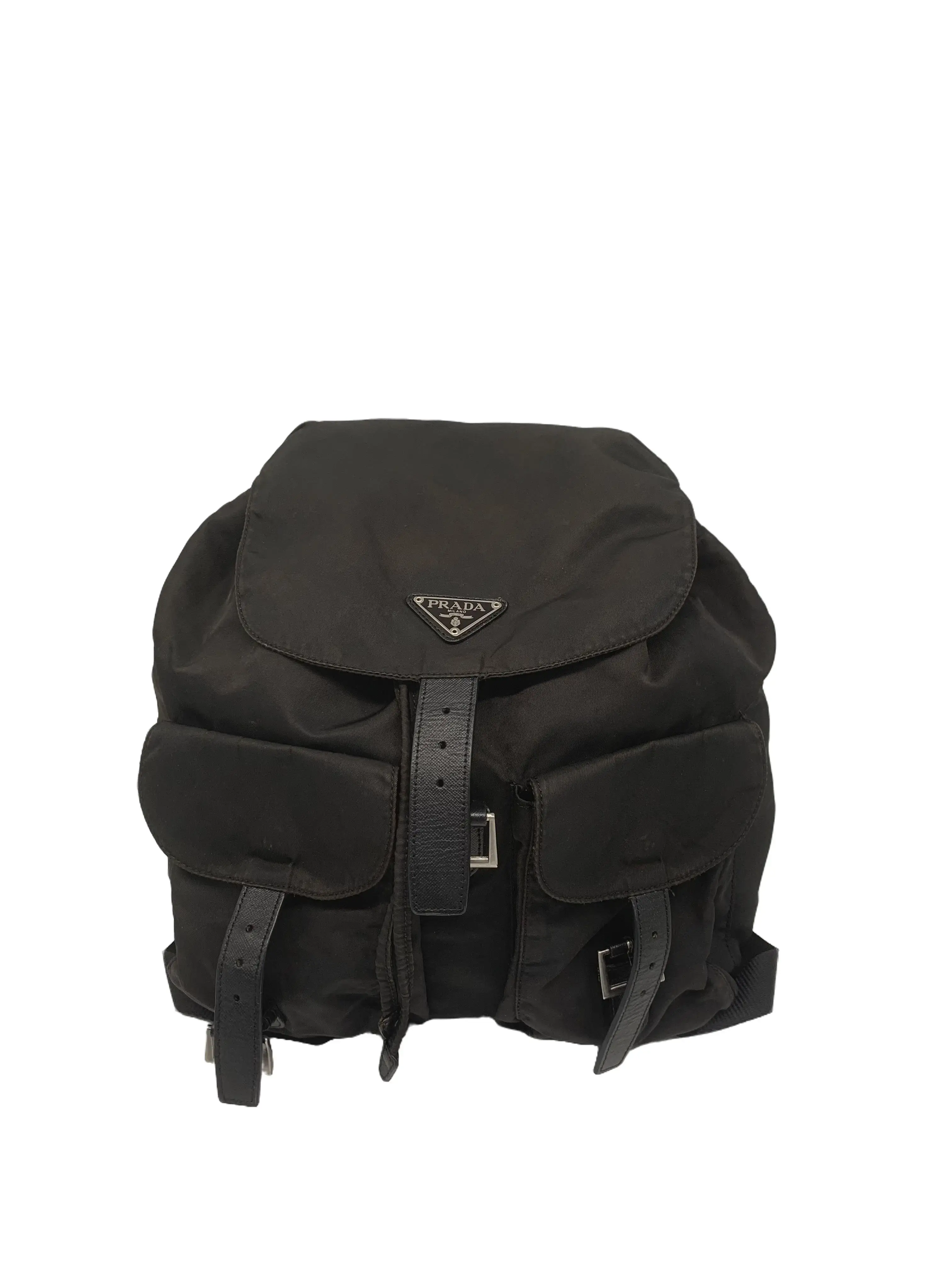 Pre-owned PRADA Re Nylon & Saffiano Leather Backpack/KH05504012/4012