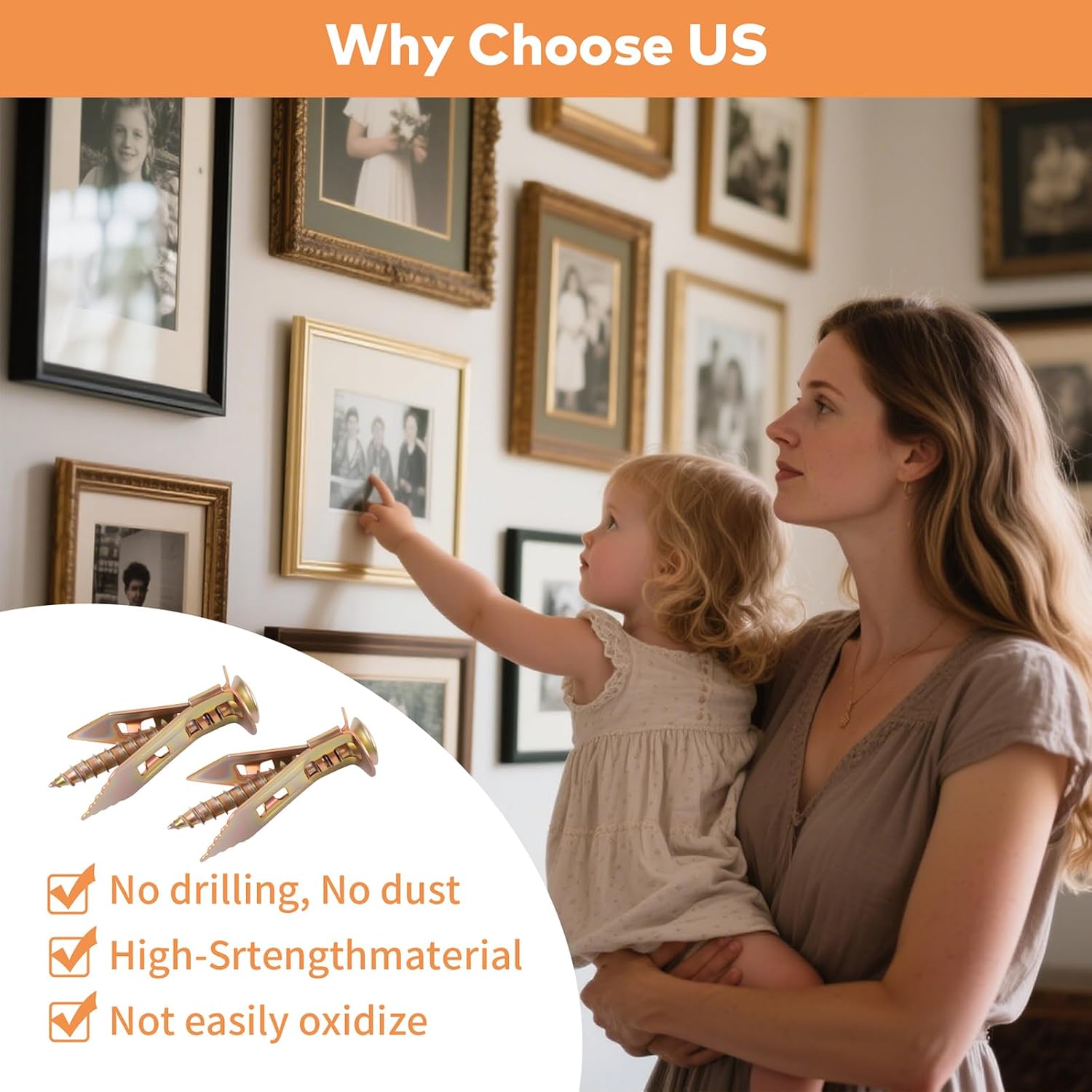 Upgraded 100 Pcs Self Drilling Drywall Anchors with Screws Kit, Zinc Plated Steel Sheetrock Anchors and Screws, No Drill Needed, Holds 66LB for TV, Shelf, Decor, Picture Frame Wall Mounting Self-Drilling Set Upgraded 100 Pcs Self Drilling Drywall Anchors with Screws Kit, Zinc Plated Steel Sheetrock Anchors and Screws, No Drill Needed, Holds 66LB for TV, Shelf, Decor, Picture Frame Wall Mounting Self-Drilling Set