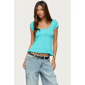 Liliannah Ruffle Babydoll Top