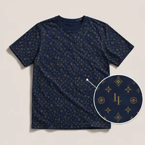 Signature Luxe Tee — Navy & Gold