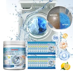 Jakehoe Washing Machine Tablets, Quick Cleaning for Stains and Odors, Automatic Roller Drum Washer, Effervescent Tablets