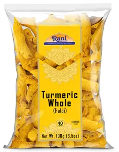 Rani Turmeric (Haldi) Root Whole Spice, Dried 3.5oz (100g) ~ All Natural | 100% Pure | Vegan | Gluten Friendly | NON-GMO | Kosher | Indian Origin