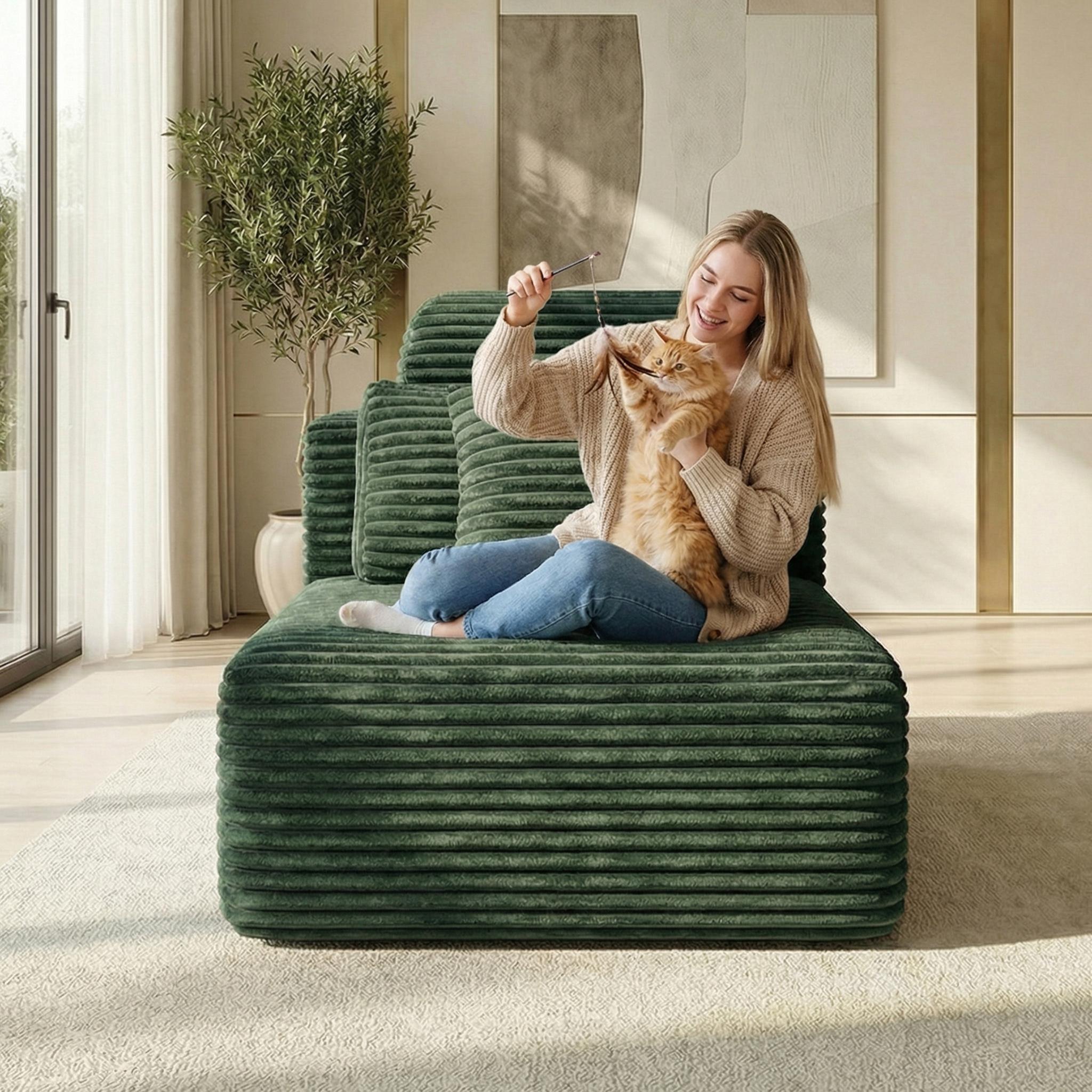 Single person modular sofa, modern leisure tofu block, small sofa headrest design with cushion, minimalist design, multiple combination sofas