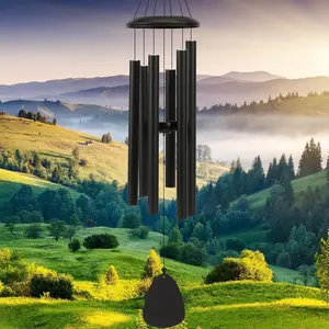 Wind-Chimes-Outdoor-Large-Decor, Deep Tone  Melodic  Windchimes, Wind Chimes for Outside, Memorial Wind Chime   for Mom Women Grandma Neighbors(32" Black)
