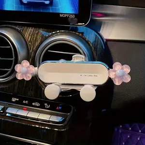 Cute Flower Design Car Phone Holder, Creative Car Phone Navigation for Air Outlet, Universal Car Interior Accessories for Women & Girls, Car Cellphone Mount