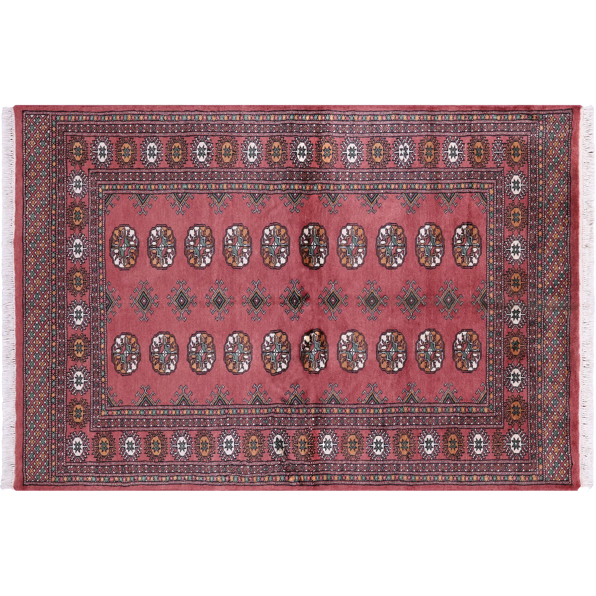 Rust 4' 2" X 6' 1" Silky Bokhara Hand-Knotted Wool Rug - Q23797