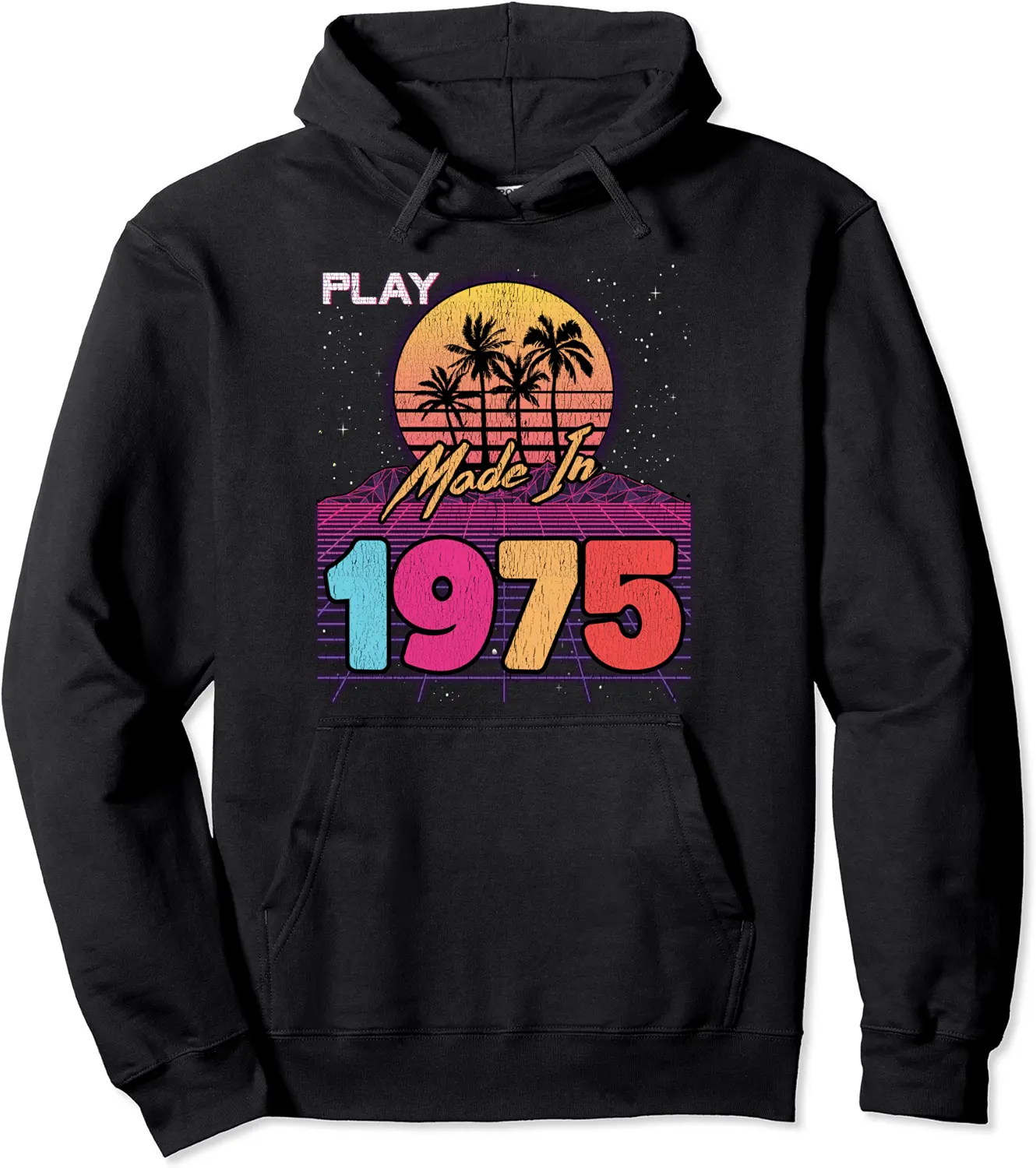 Made In 1975 Retro 80's 90's Aesthetic Vibe 46th Birthday Pullover Hoodie - Autumnsc Shop 96B099Z1S15V