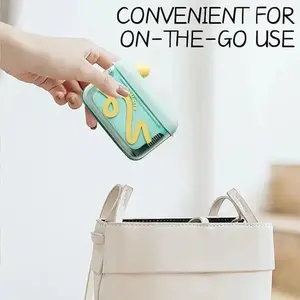 Travel-sized storage case - features an automatic pop-up dispenser, portable and refillable, perfect for oral care at home, in restaurants, and while traveling