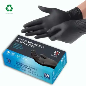 GP Craft Black Nitrile disposable gloves, 6mil, latex-free good elasticity, tear resistant, clean and waterproof  Cleaning and tasks Hand Comfortable