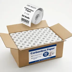 3" x 90' Carbonless Receipt Paper (50 Rolls) – 2-Ply White/Canary Duplicate, Impact & Dot Matrix POS Paper, Compatible with Epson TM-U220, Star SP, Citizen & IBM 4614