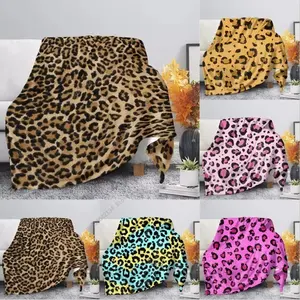 5 Styles Vintage Leopard Blanket Soft Flannel Throw Blanket for Bed Couch Travel Nap Blanket for Adult Kid Home Decorations