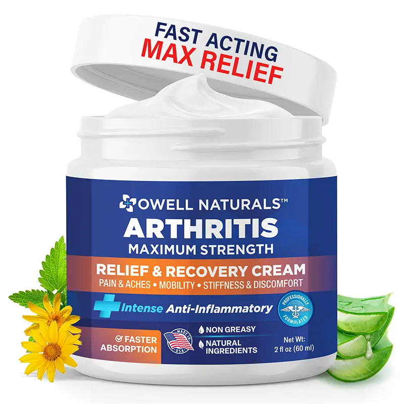 Owell Naturals Joint & Muscle Cream, Deep Penetrating, Maximum Strength Relief & Recovery for Joint & Muscles, Back, Knee, Legs, Hands, 2 Fl Oz