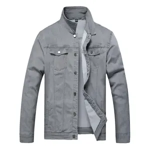 Men'S Casual Gray Denim Jacket, Jacket, Blouse 2018F