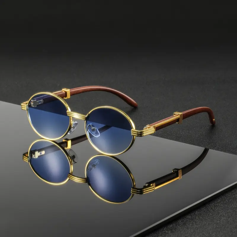 Men's Metal Oval Frame Glasses, Stylish Trendy Frames Eyewear for Men, Durable and Lightweight Design, Perfect for Daily Wear, Fashion Accessory, Fashionable Frames Glasses, Classic Fashion Casual Eyeglasses