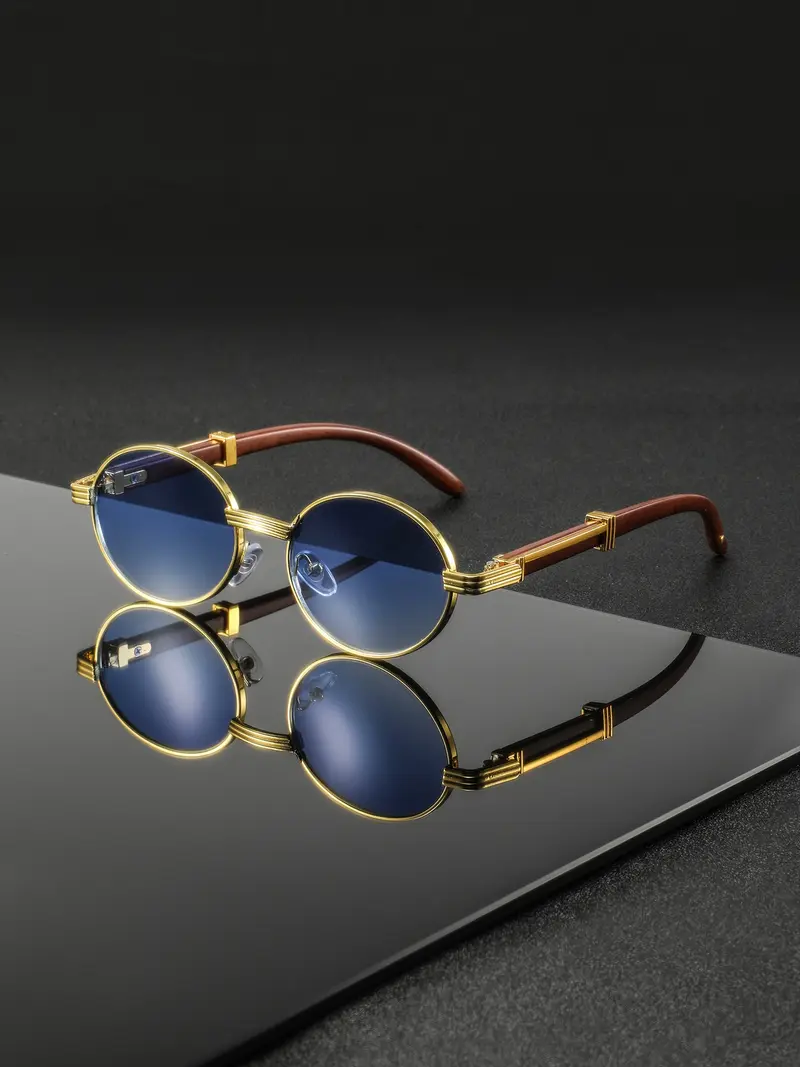 Men's Metal Frame Glasses, Tinted Lens Glasses, Stylish Eyewear