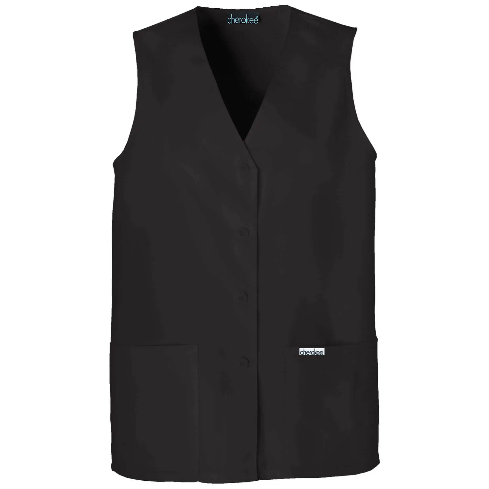 Women's Scrub Vest Coat Modern With Button Front & 2 Pockets- 1602