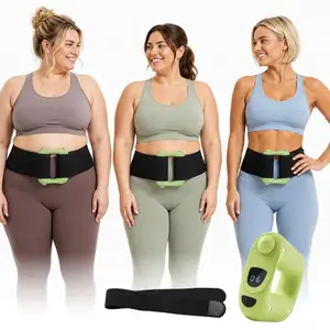 Mini Rechargeable Vibration Trainer & Fascia Ring, Hands-Free Exercise Equipment with 11 Speeds for Abs, Waist & Arm Muscle Recovery