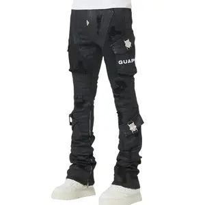 GUAPI - stacked Waxed Black Ops Denim - Black