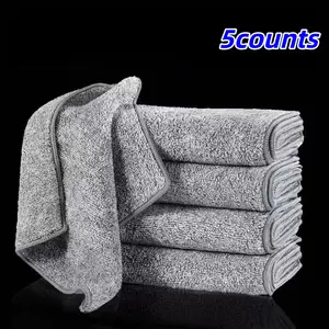 5pcs Microfiber Cleaning Cloths, Multi-Purpose Absorbent Kitchen Towels, Home Dishwashing Wipes, Household Cleaning Rags, Tabletop Cleaning