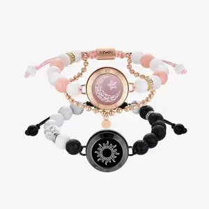 Totwoo Induction Smart Bangle Bracelets Sun and Mon Totwoo bracelet Unisex Vibration Bracelet for Long-Distance Connection, Creative Gift for Valentine's Day or Birthday, Daily Wear Accessory for Couples