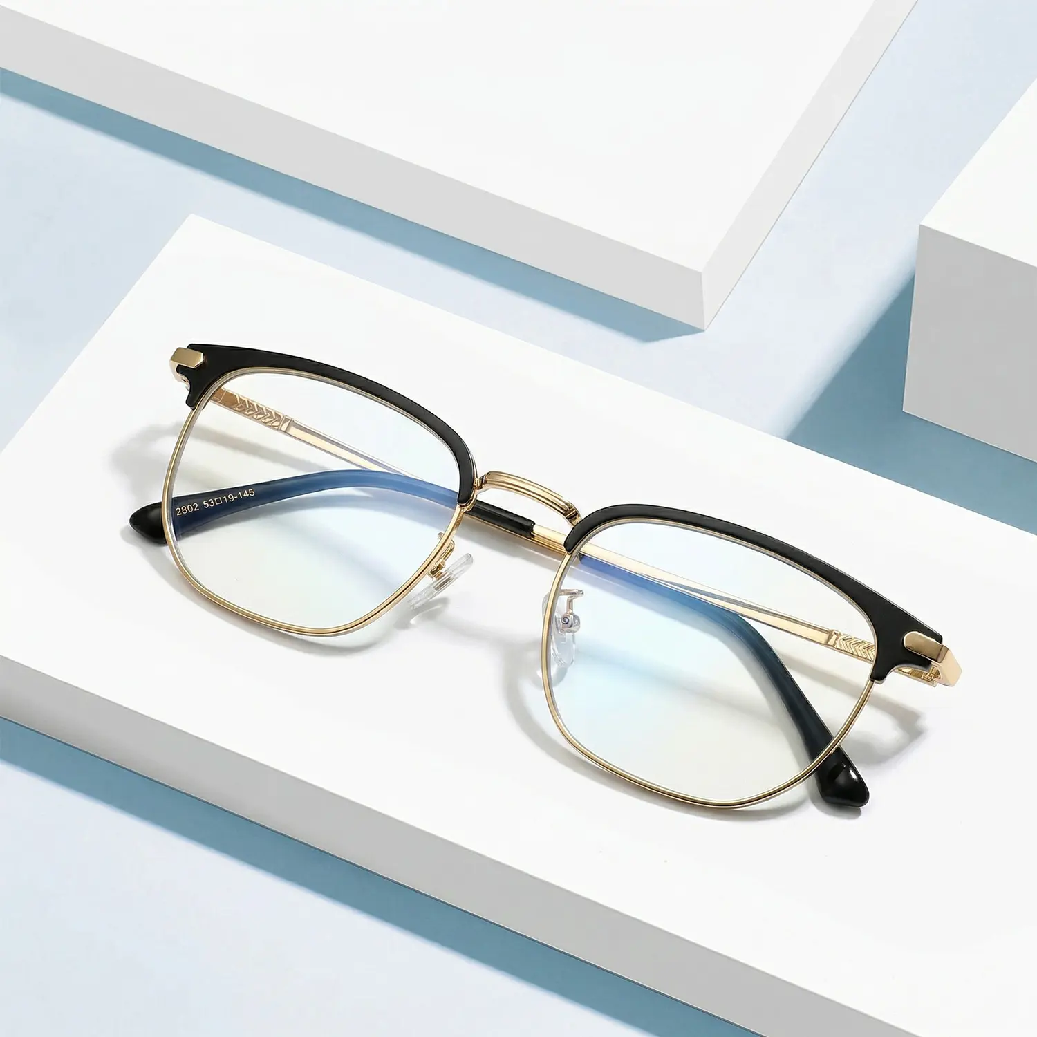 Smooth Photochromic Light Adaptive Lenses, Gold-Framed Shatter-Resistant Sleek Blue Light Blocking Non-Prescription Glasses, Photochromic Glasses