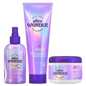 Aussie Ultra Wonder Trio, For All Hair Types 3pc Set: Ultra Wonder Daily Mist, Leave-In Treatment, and Gel Crème