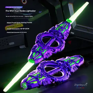 Double Head Light Saber, 7 Color Glowing, 360° Rotating, Safe Non-Toxic Design, Role Play Holiday Gift, Party Birthday Christmas Present KidsLightsabe LightSaberToy LEDLightsaber SummerToySale