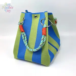 Boho Woven Bucket Bag for Women, Handmade Knitted Crochet Shoulder Bag, Lightweight Summer Beach Vacation Bag, Stylish Bohemian Handbag for Travel, Daily Use and Holiday Outfit