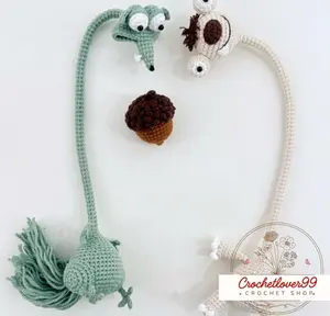 Funny Long Tail Crochet Squirrel Plush Handmade Cute Animal Amigurumi Toy Gift