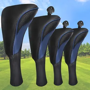 Golf Club Head Cover Set, 4-Piece with Interchangeable Number Tags, Durable Polyester Material, Ideal for Men and Women