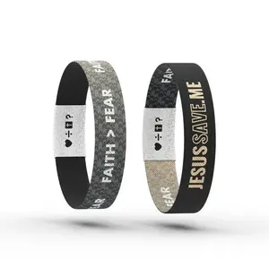 Faith Over Fear Wristband - Waterproof Durable Gospel TAP Bracelet with Bible Verses & Spiritual Challenges for Daily Wear