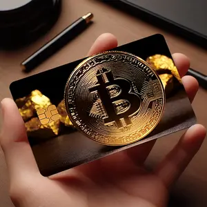 Bitcoin Themed Credit Card Sticker Used for EBT, Transportation, Keys, Credit Cards, Debit Cards, Card Skins, Protect Bank Cards, No Bubbles, High Quality, Suitable for Small Chip Cards