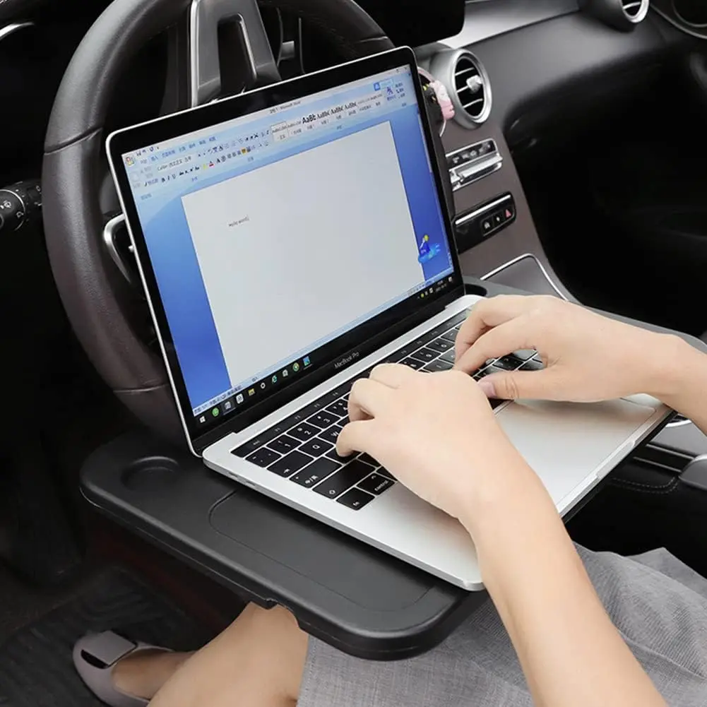 Car laptop computer desk, Car Steering Wheel Tray, steering wheel tray, wheel desk tray, car desk car food tray, Car Steering Wheel Desk Tray tray for car In-Car Eating Laptop Tray