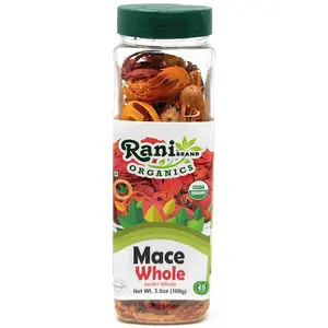 Rani Organic Mace Whole (Javathri), Spice 3.5oz (100g) PET Jar ~ All Natural | Vegan | Gluten Friendly | NON-GMO | Kosher | Indian Origin | USDA Certified Organic
