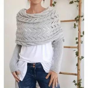 " ✨   Y2K Revival Lace-Knit Cocoon Scarf - Extra-Long Sleeve Convertible Shawl |   2025 Cottagecore Layering Essential for Women/Men 🌸   Cold-Weather Chic & Spring Transition Wrap 🔥 "