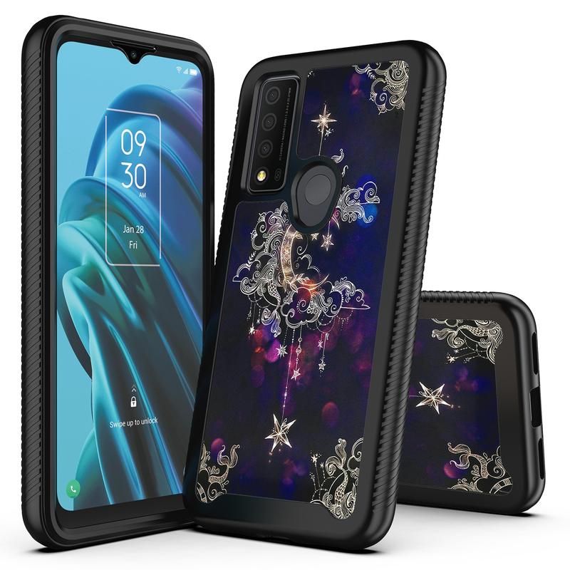 Luxury Graphics Design Hybrid Armor Cover With Frame Case Compatible With TCL 30 XE 5G - Durable Phone Accessories Protection Security Cellphone